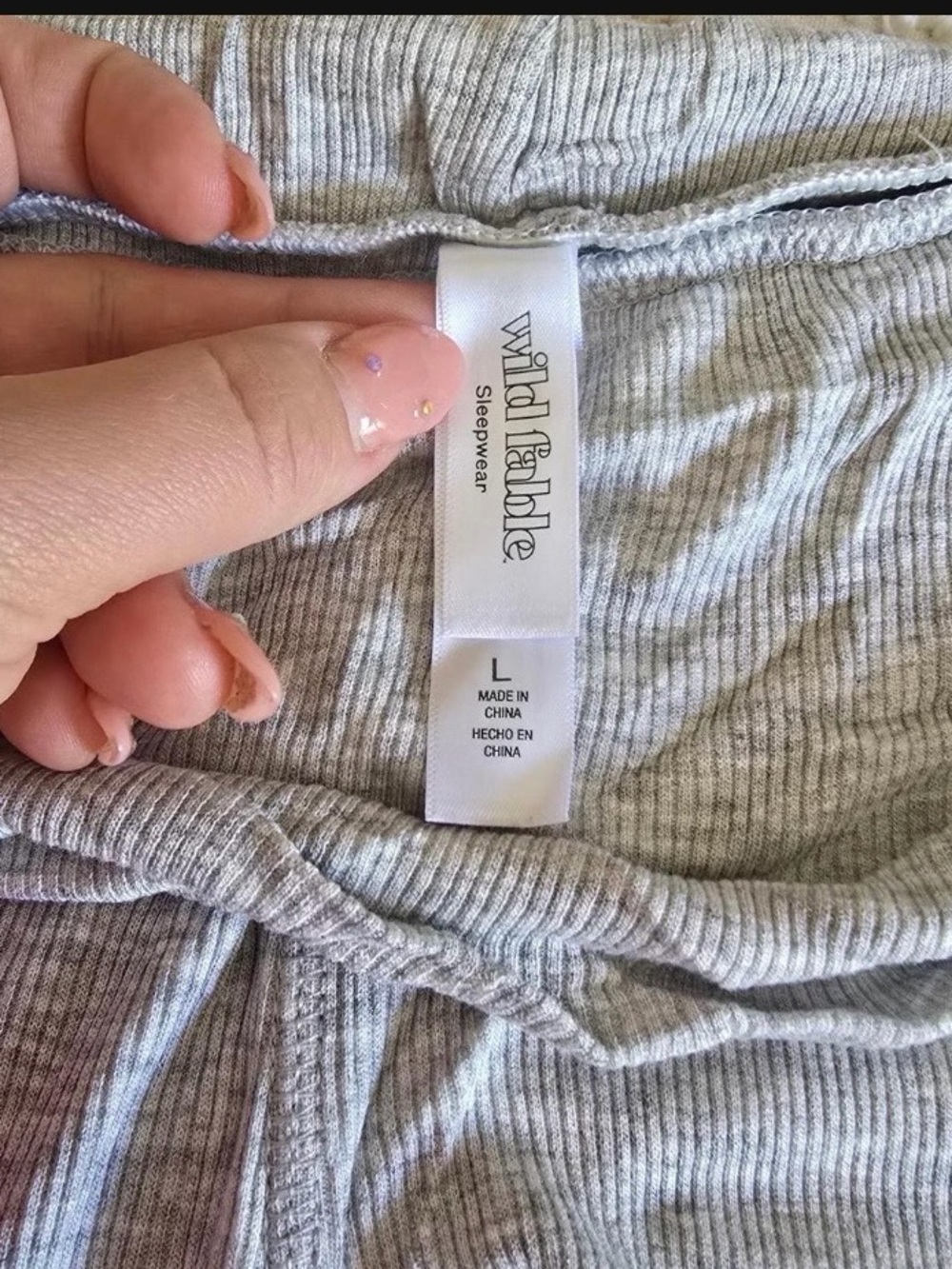 Wild Fable Ribbed Sleepwear Top in Light Gray
